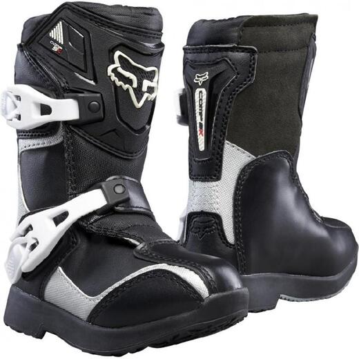 Мотоботы детские Fox Comp 5 Kids Boot Black/Silver 10 (05014-464-10) pitbikemarket.ru