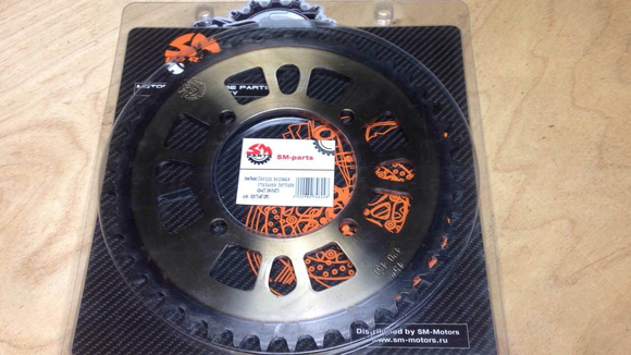 Звезда ведомая стальная питбайк 420-45T  SM-PARTS pitbikemarket.ru