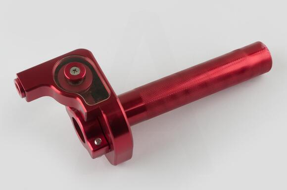 Ручка газа (15 градусов) CNC (тюнинг) красная pitbikemarket.ru