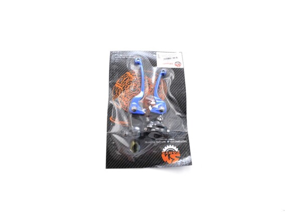 Рычаги CNC складные в сборе питбайк (тормоз+сцепление) синие  SM-PARTS pitbikemarket.ru