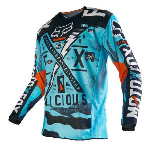 Мотоджерси Fox 180 Vicious Jersey голубое XL pitbikemarket.ru