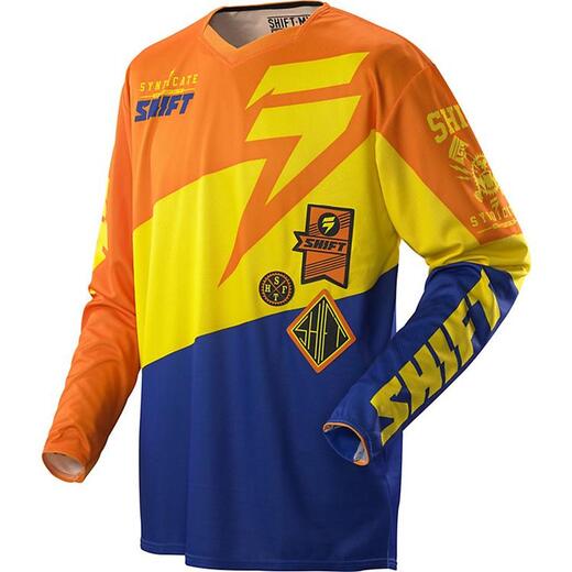 Мотоджерси Shift Faction Slate Jersey оранжевое / синее M pitbikemarket.ru