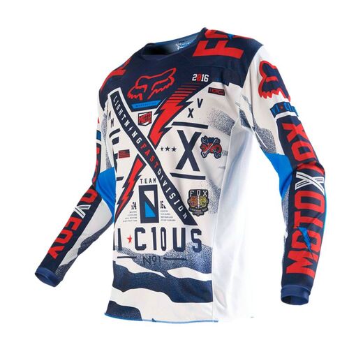 Мотоджерси подростковая Fox 180 Vicious Youth Jersey синее / белое L (14972-025-L) pitbikemarket.ru