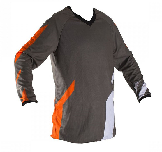 Футболка для мотокросса ATAKI Strike серая/оранжевая  M pitbikemarket.ru