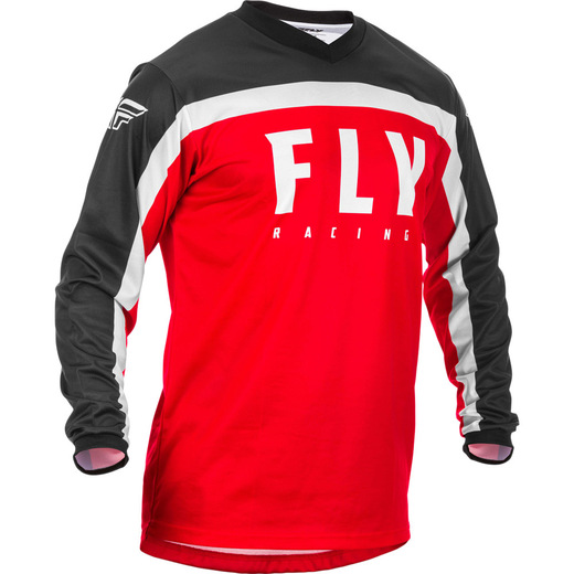 Футболка для мотокросса FLY RACING F-16 красная/чёрная/белая (2020) (детская)     YM pitbikemarket.ru