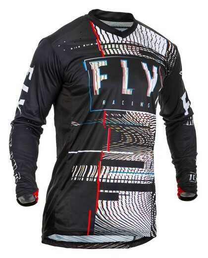 Футболка для мотокросса FLY RACING LITE HYDROGEN GLITCH черная/красная/синяя (2020) L pitbikemarket.ru
