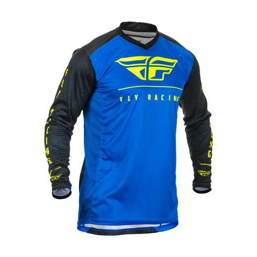 Футболка для мотокросса FLY RACING LITE HYDROGEN синяя/черная/Hi-Vis желтая (2020) L pitbikemarket.ru
