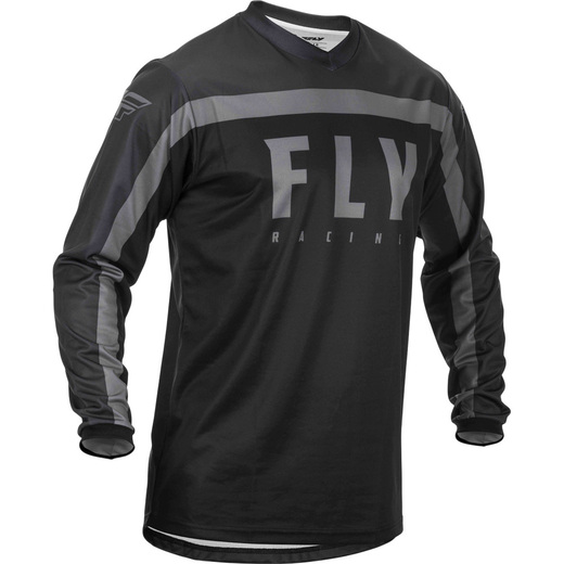 Футболка для мотокросса FLY RACING F-16 чёрная/серая (2020)    S pitbikemarket.ru