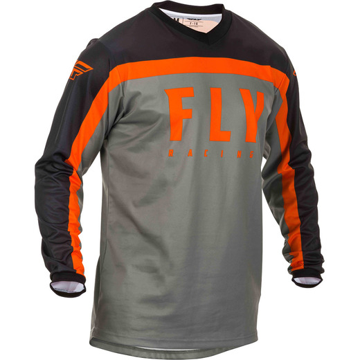 Футболка для мотокросса FLY RACING F-16 серая/чёрная/оранжевая (2020)    S pitbikemarket.ru
