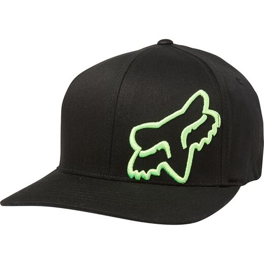 Бейсболка Fox Flex 45 Flexfit Hat черная / зеленая, S/M, 2021 (58379-151-S/M) pitbikemarket.ru