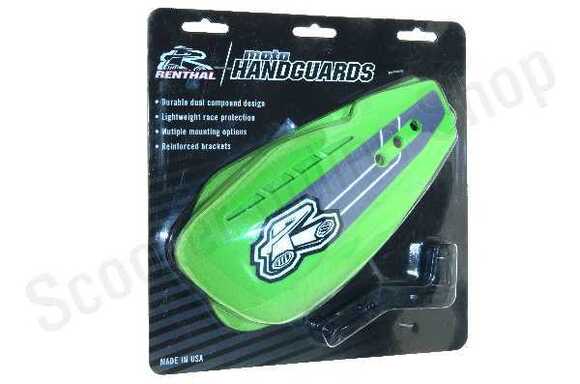 Защита рук двухкомпонентная + крепеж на руль RENTHAL HG-100 зеленая pitbikemarket.ru