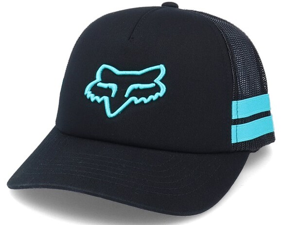 Бейсболка женская Fox Boundary Trucker черная / бирюзовая, OS, 2021 (26594-176-OS) pitbikemarket.ru