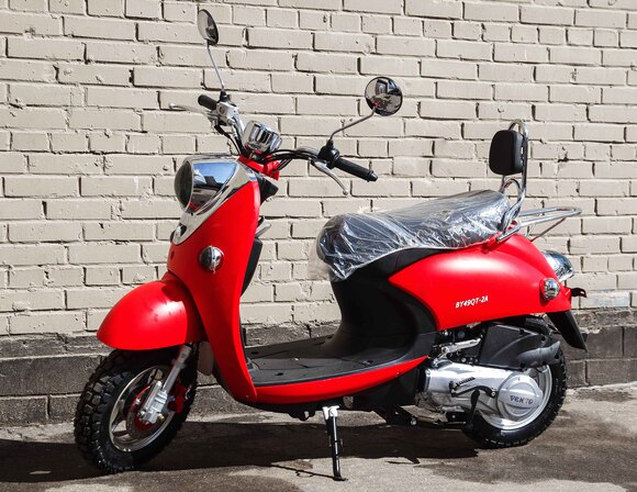 Скутер VENTO RETRO 49cc (150) сигнализация (99кг/100кг) (Красный Матовый) pitbikemarket.ru