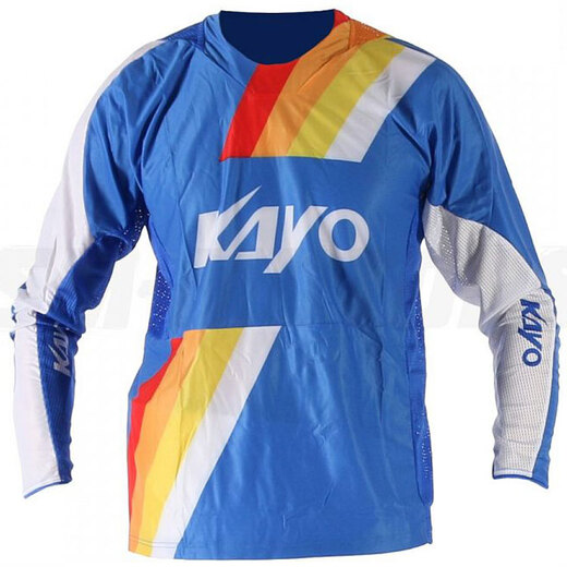 Футболка для мотокросса детская KAYO синяя/белая   M pitbikemarket.ru