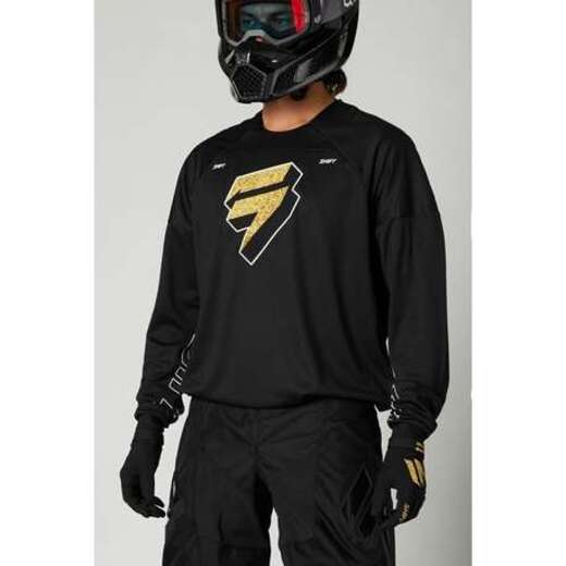 Мотоджерси Shift White Label Flak Jersey Black/Gold, L, 2021 (26484-595-L) pitbikemarket.ru