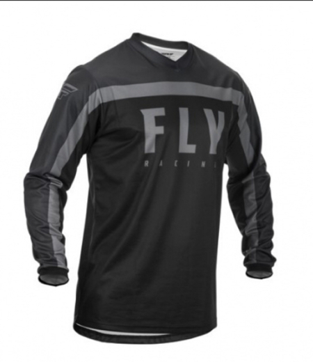 Футболка для мотокросса FLY RACING F-16 (2020) черная/серая, M pitbikemarket.ru