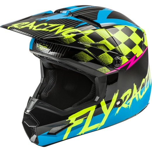 Шлем детский (кроссовый) FLY RACING KINETIC SKETCH ECE синий/Hi-Vis желтый/черный/розовый    YM pitbikemarket.ru