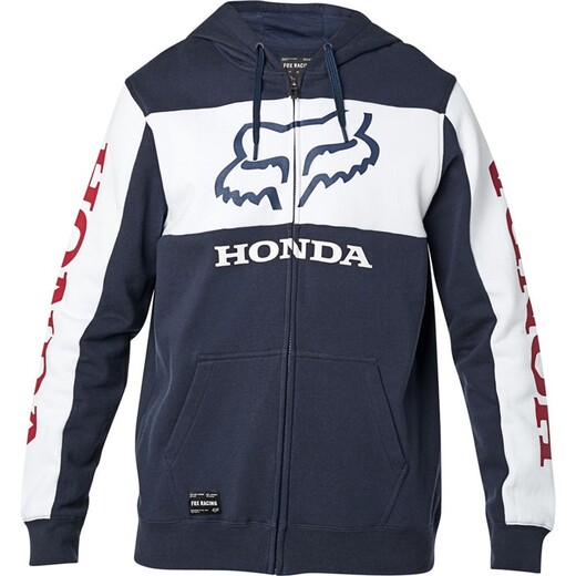 Толстовка Fox Honda Zip Fleece Взрослый, M, синий, 2020 (25955-045-M) pitbikemarket.ru