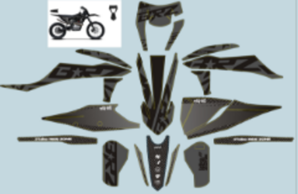 Комплект графики BRZ (k8 рама) черный pitbikemarket.ru