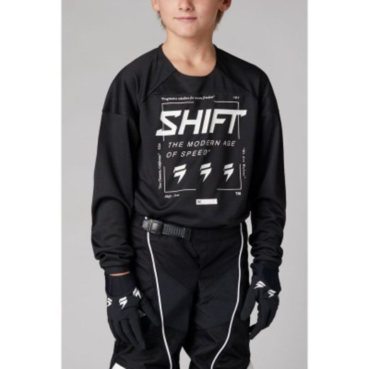Мотоджерси подростковая Shift White Label Bliss Youth Jersey Black/White, YM, 2021 (26387-018-YM) pitbikemarket.ru