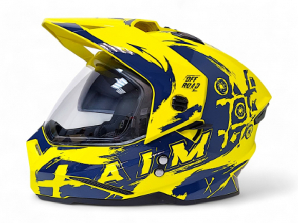 Шлем детский AiM JK802Y Yellow/Blue, Y/S pitbikemarket.ru