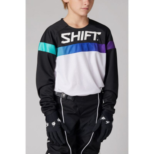 Мотоджерси подростковая Shift White Label Ultra Youth Jersey White/Ultraviolet, YM, 2021 (26385-476-YM) pitbikemarket.ru