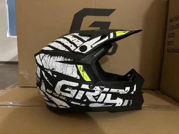 Мотошлем GRID RIVAL Black/Yellow Размер S pitbikemarket.ru