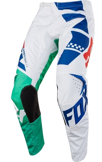 Брюки для мотокросса FOX 180 Sayak белые/зелёные/синие 34 pitbikemarket.ru