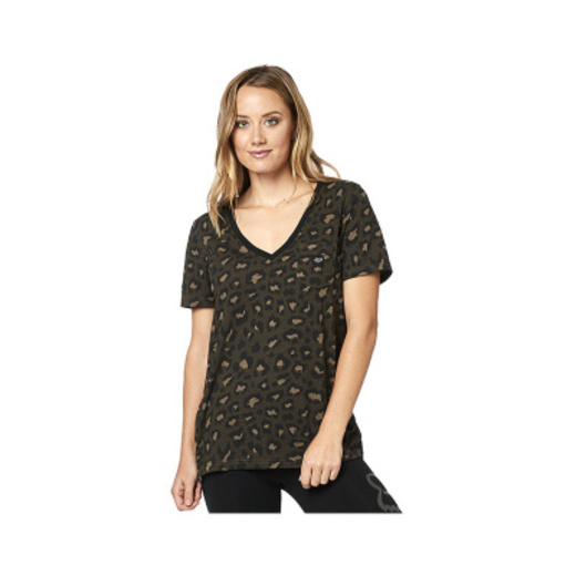 Футболка женская Fox Wild Child Vneck Dirt Женский, L, черный, 2020 (23565-117-L) pitbikemarket.ru