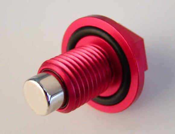 Пробка сливная масляная CNC с магнитом красная pitbikemarket.ru