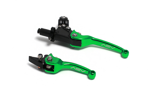 Комплект складных рычагов CNC зеленый pitbikemarket.ru