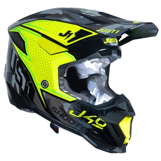 Шлем кроссовый JUST1 J40 SHOOTER (Hi-Vis зеленый глянцевый, S,  1560035-880-2441) pitbikemarket.ru