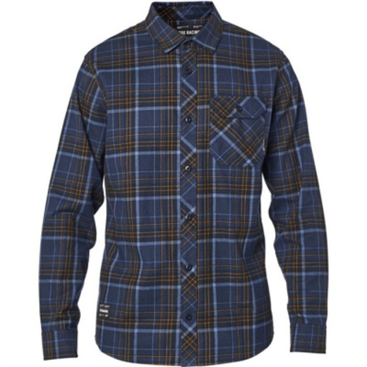 Рубашка Fox Gamut Stretch Flannel Navy/Gold, S, 2020 (23890-156-S) pitbikemarket.ru