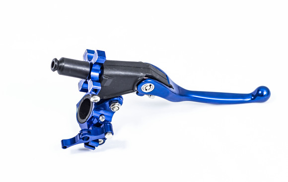 Рычаг сцепления CNC с кронштейном складной регулируемый  SM-PARTS синий pitbikemarket.ru