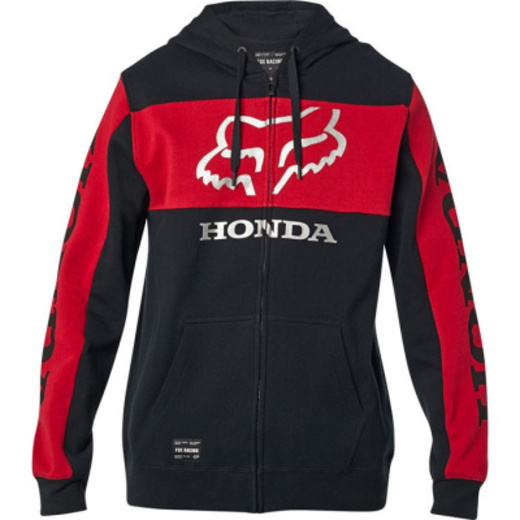 Толстовка Fox Honda Zip Fleece Black/Red, M, 2021 (25955-017-M) pitbikemarket.ru