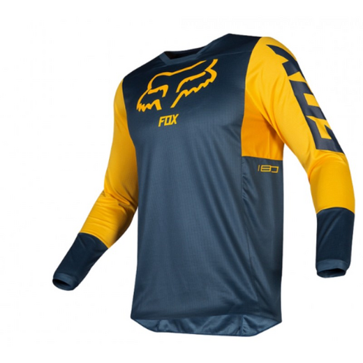 Футболка для мотокросса FOX 180 Przm синяя/желтая  M pitbikemarket.ru