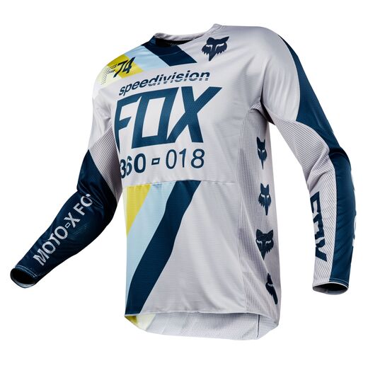 Футболка для мотокросса FOX 360 Draftr серая/синяя  M pitbikemarket.ru