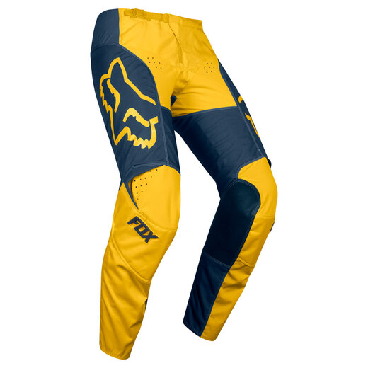 Брюки для мотокросса FOX 180 Przm синие/жёлтые 32 pitbikemarket.ru