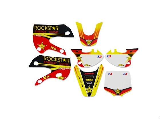 Наклейки на пластик (комплект) KLX/BBR "ROCKSTAR" pitbikemarket.ru