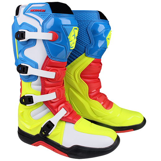 Мотоботы Scoyco MBM003 высокие синий/красный/желтый 46 pitbikemarket.ru