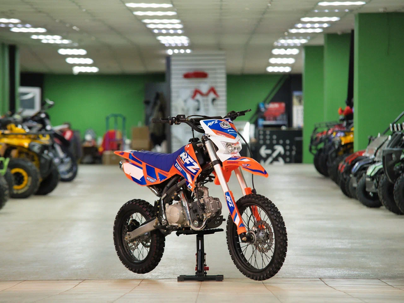 Питбайк Apollo RFZ START 125X-LE, 17/14 оранжевый (фара, электростартер) pitbikemarket.ru