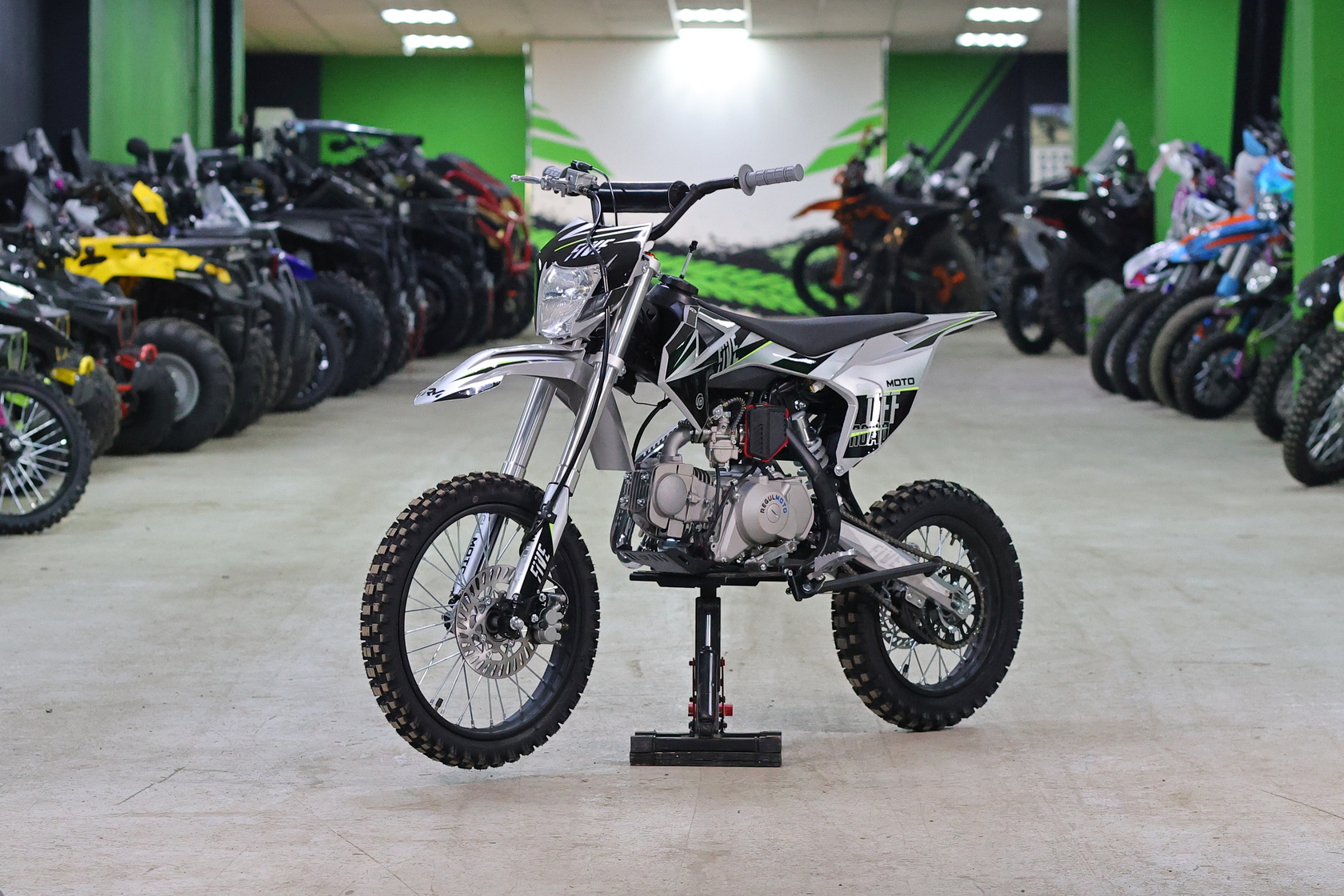 Питбайк Regulmoto FIVE EA (полуавтомат КПП) (Серый/ черный)-1
